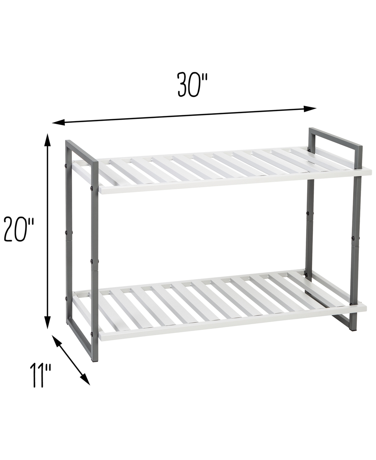 Honey Can Do 2-tier Tubular Metal Shoe Rack In Grey