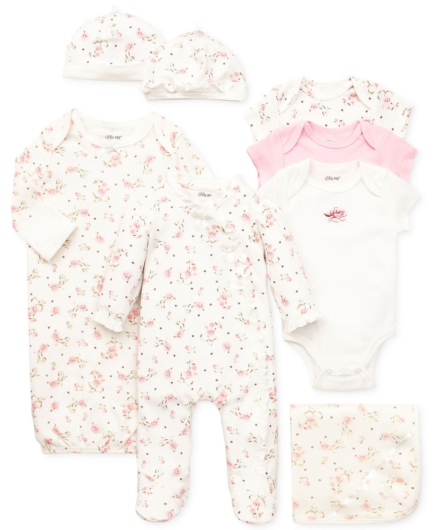 Little Me Baby Girls Vintage Rose Gift Bundle, цвет: Слоновая кость — фото 1