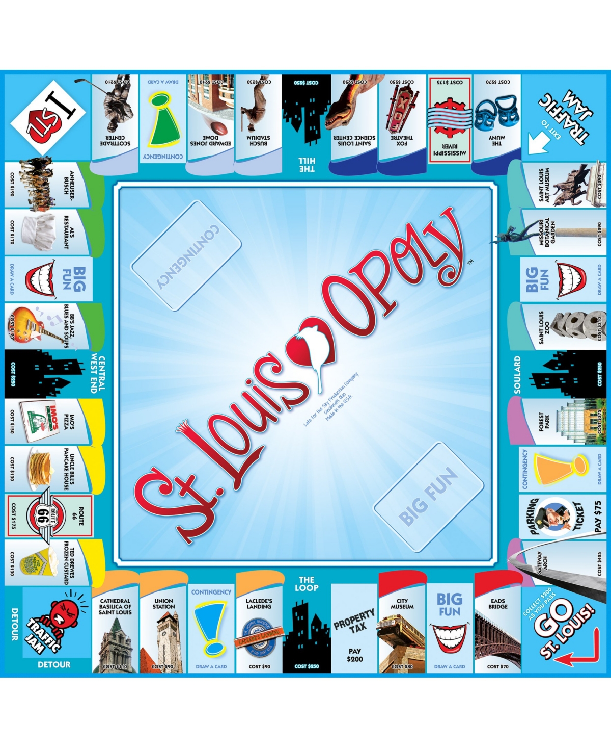 Late For The Sky St. Louis-opoly Board Game In Multi