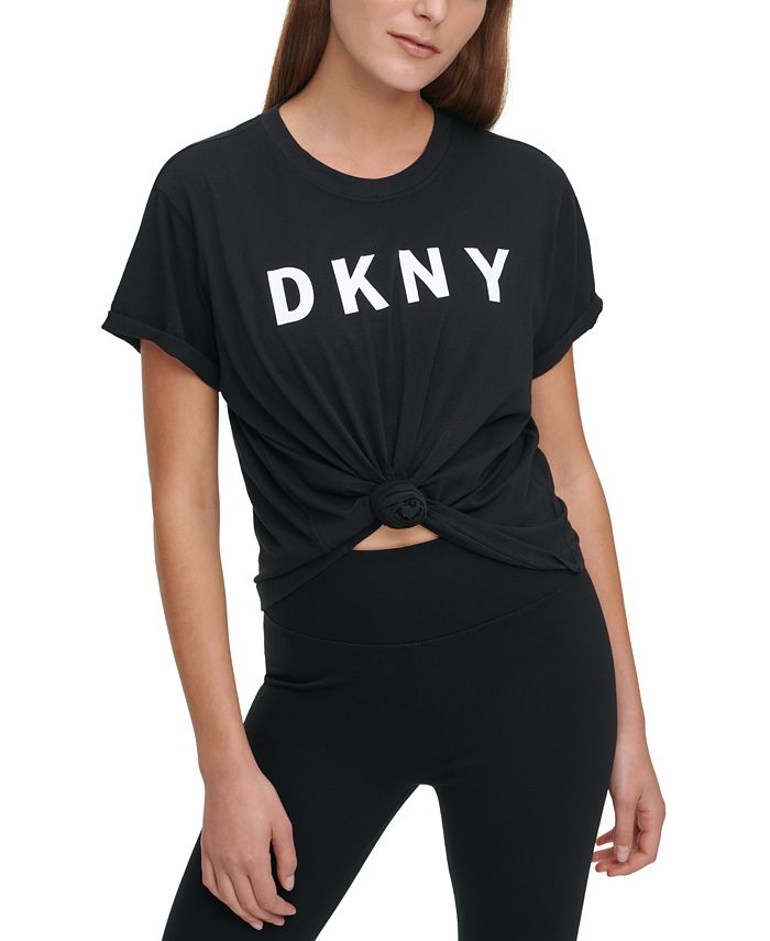 DKNY Women's Tie-Front T-Shirt & Reviews - Activewear - Women - Macy's