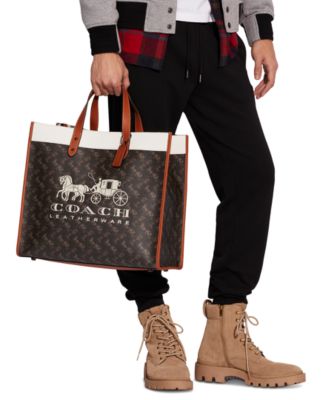 COACH Horse & Carriage Field Tote 40 with Removable Web Strap