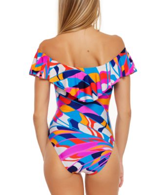 trina turk ruffle one piece