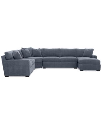 Furniture Radley 5-Piece Fabric Chaise Sectional Sofa, Created For Macy ...