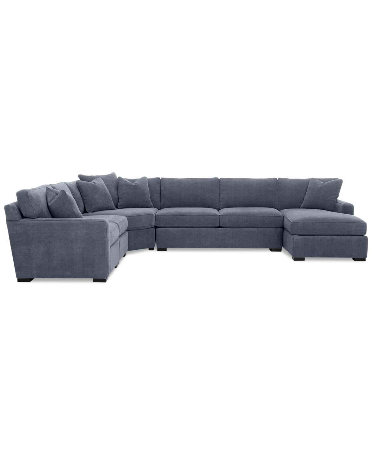 Shop Macy's Radley 5-pc. Fabric Sleeper Sectional Sofa, Created For  In Naval Blue