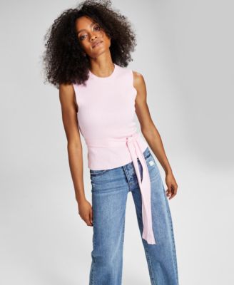 And Now This - Women's Belted Ribbed Top