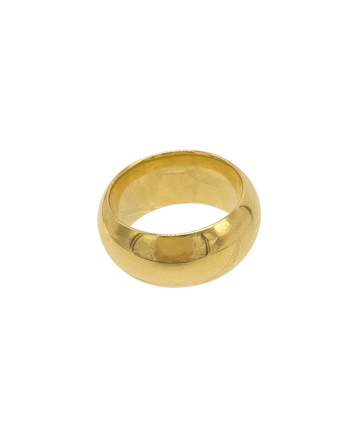 Shop Adornia 10mm Domed Cigar Band Ring In Yellow