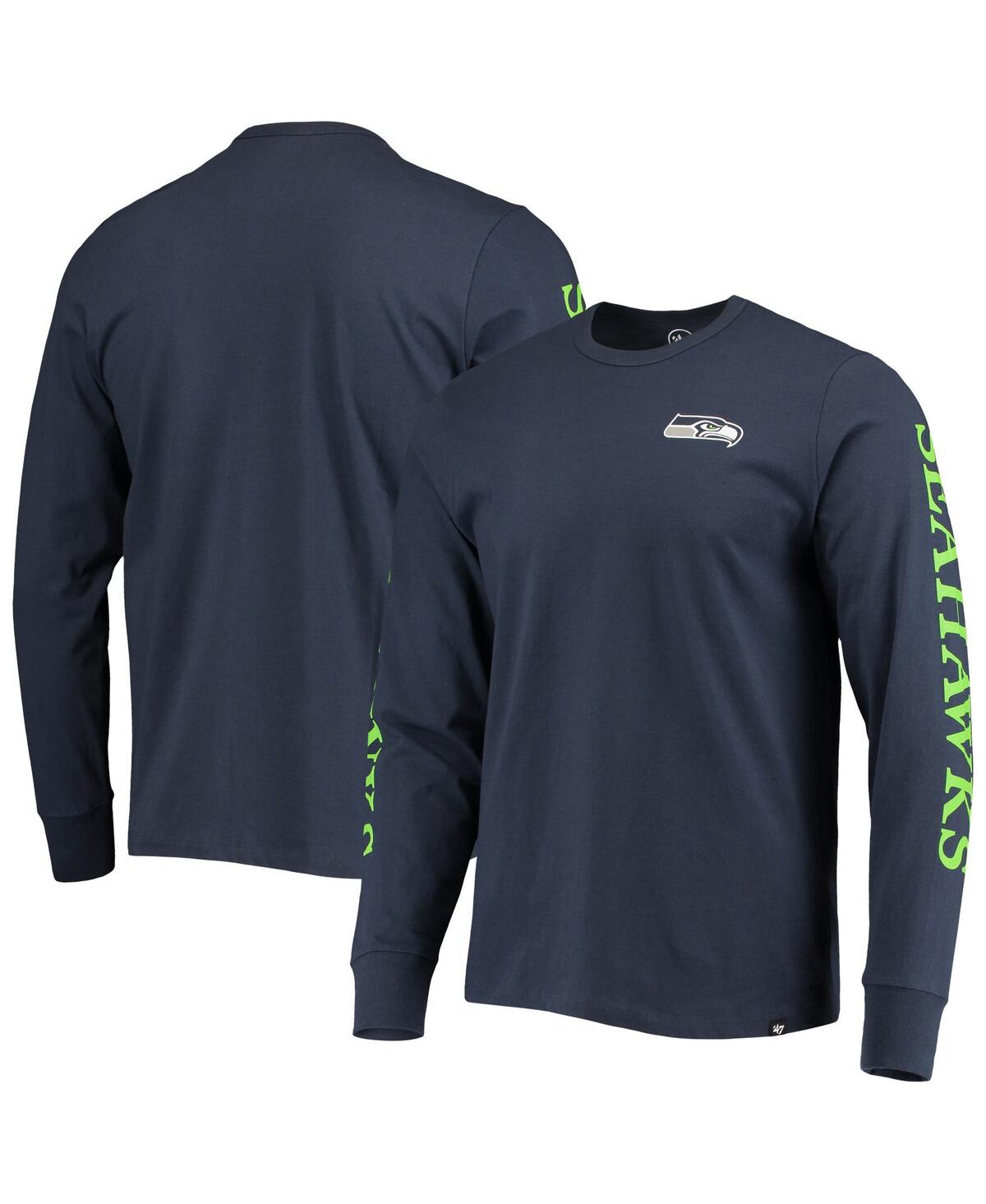 47 Brand Men's '47 College Navy Seattle Seahawks Franklin Long Sleeve T-shirt