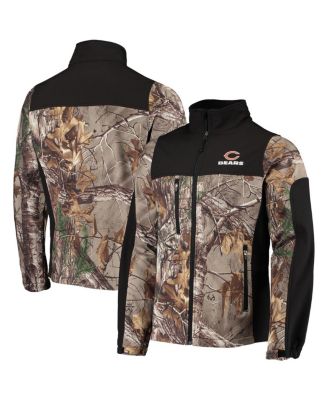 Men's Realtree Camo and Black Chicago Bears Circle Hunter Softshell Full-Zip Jacket