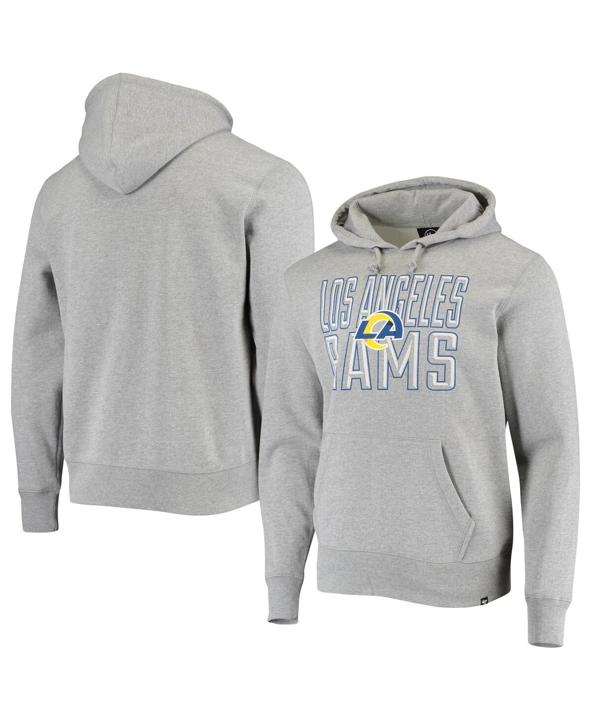 Shop 47 Brand Men's ' Heathered Gray Los Angeles Rams Bevel Pullover Hoodie