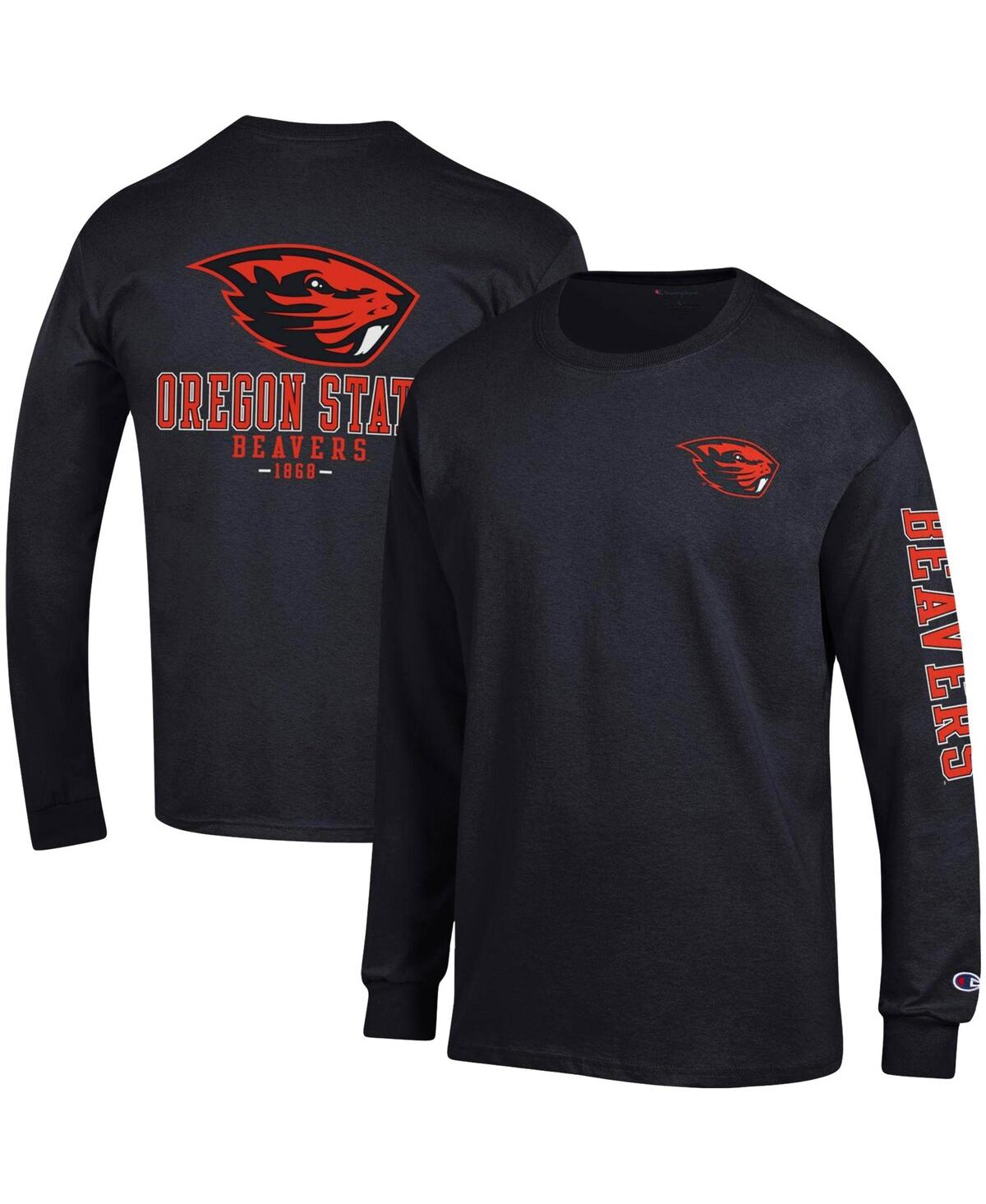 Men's ChampionOregon State Beavers Team Stack Long Sleeve T-shirt - Black