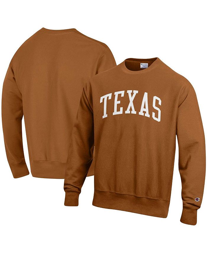 Champion Men's Texas Orange Texas Longhorns Arch Reverse Weave Pullover ...