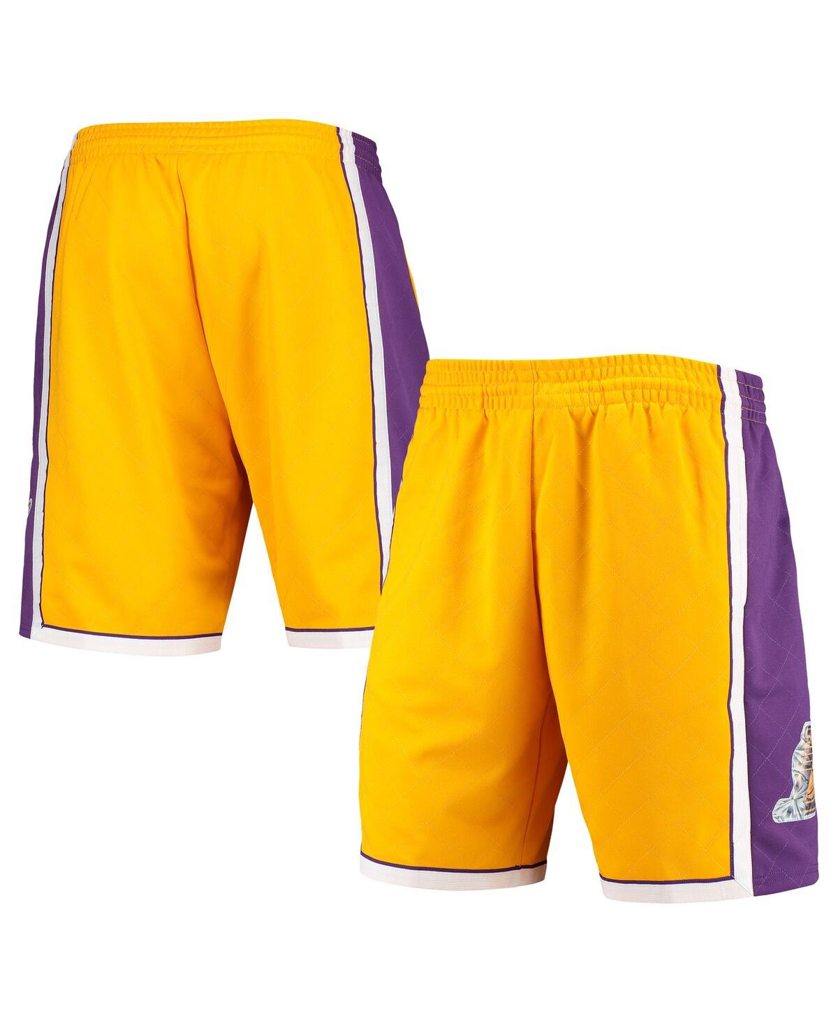 Men's Mitchell & NessLos Angeles Lakers 2009 Hardwood Classics 75th Anniversary Swingman Shorts - Gold