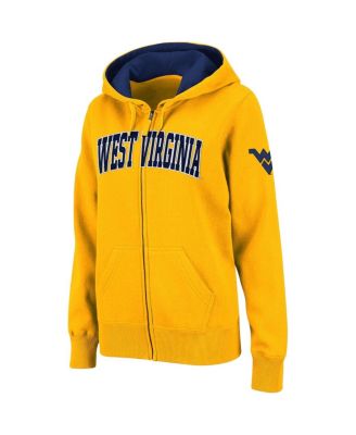Women's Stadium Athletic Gold West Virginia Mountaineers Arched Name Full-Zip Hoodie