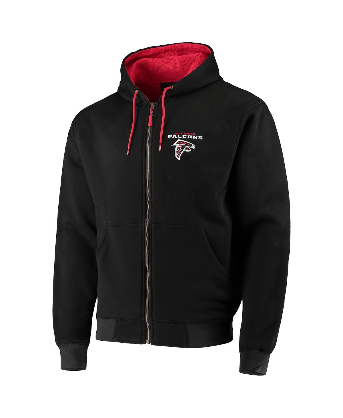 DUNBROOKE MEN'S DUNBROOKE BLACK ATLANTA FALCONS CRAFTSMAN THERMAL-LINED FULL-ZIP HOODIE 