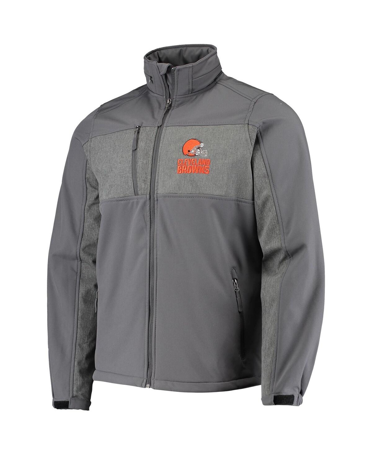 Shop Dunbrooke Men's  Graphite Cleveland Browns Circle Zephyr Softshell Full-zip Jacket
