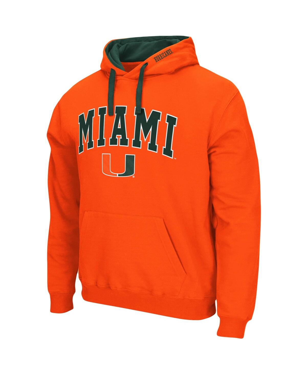 Colosseum Men's  Orange Miami Hurricanes Big And Tall Arch & Logo 2.0 Pullover Hoodie In Orange
