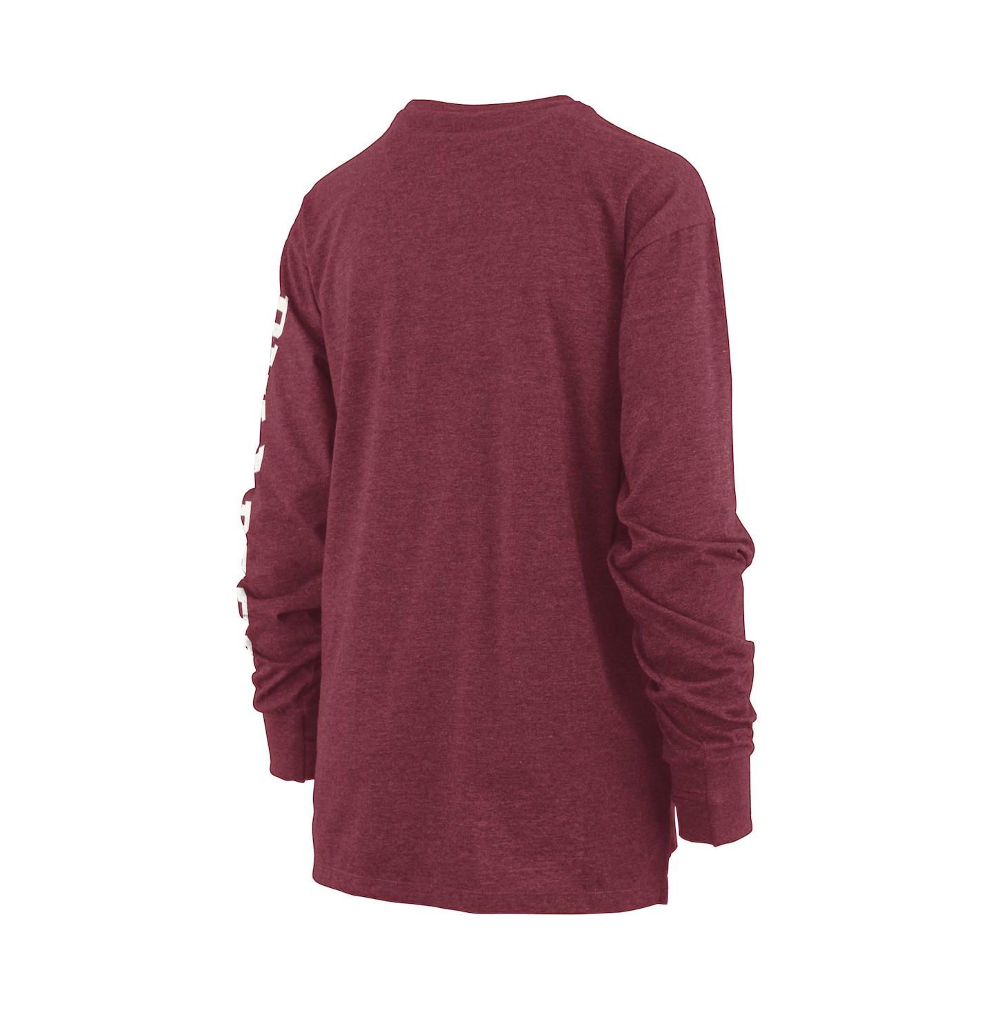 Женская футболка Pressbox Maroon Mississippi State Bulldogs Two-Hit Canyon Long Sleeve — фото 4