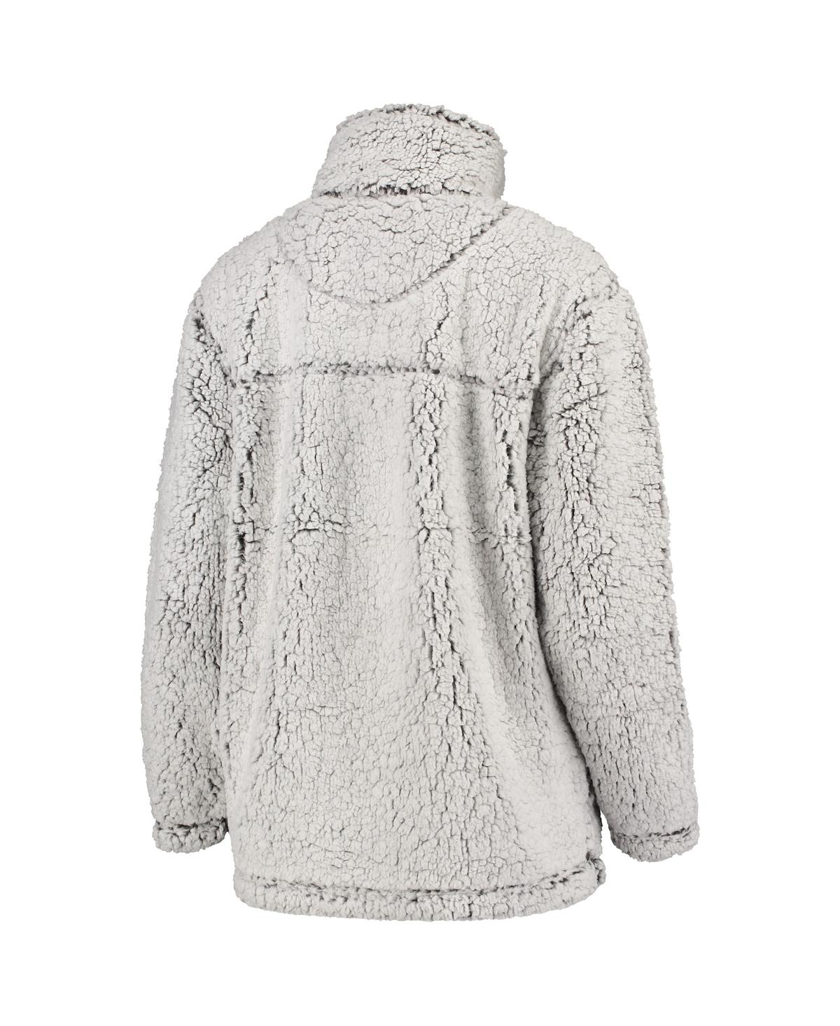 Women's G-iii 4Her by Carl Banks Gray Chicago Blackhawks Sherpa Quarter-Zip Pullover Jacket