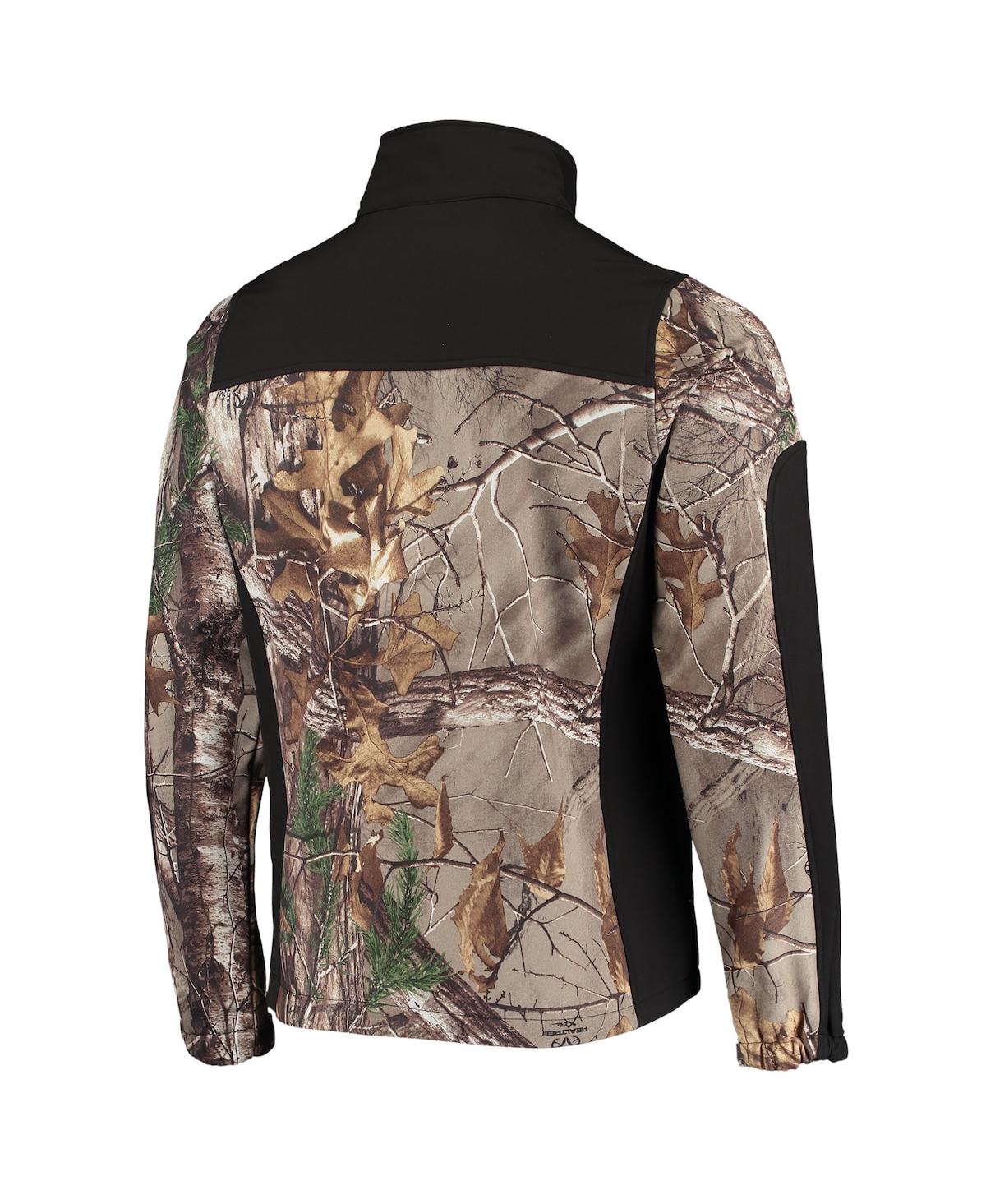 DUNBROOKE MEN'S DUNBROOKE REALTREE CAMO AND BLACK MINNESOTA VIKINGS CIRCLE HUNTER SOFTSHELL FULL-ZIP JACKET 