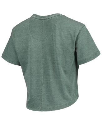 Women's Green Oregon Ducks Edith Vintage-Inspired Burnout Crop T-shirt