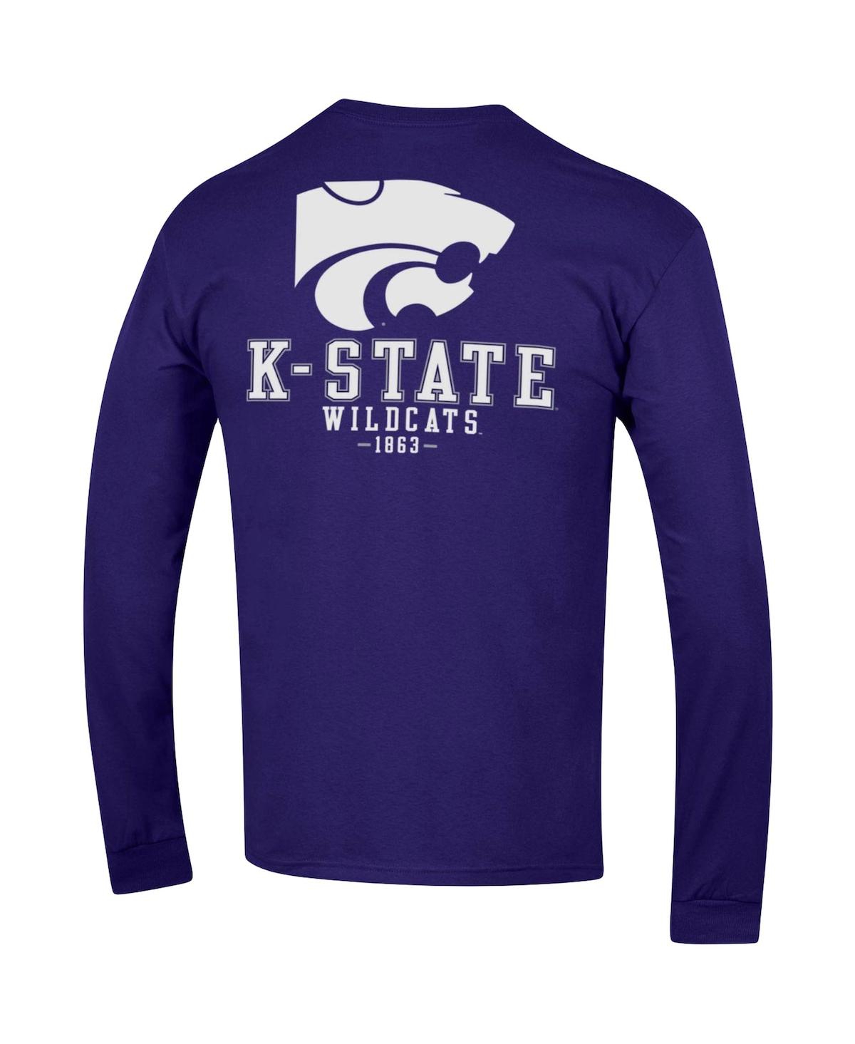 Men's ChampionKansas State Wildcats Team Stack Long Sleeve T-shirt - Purple