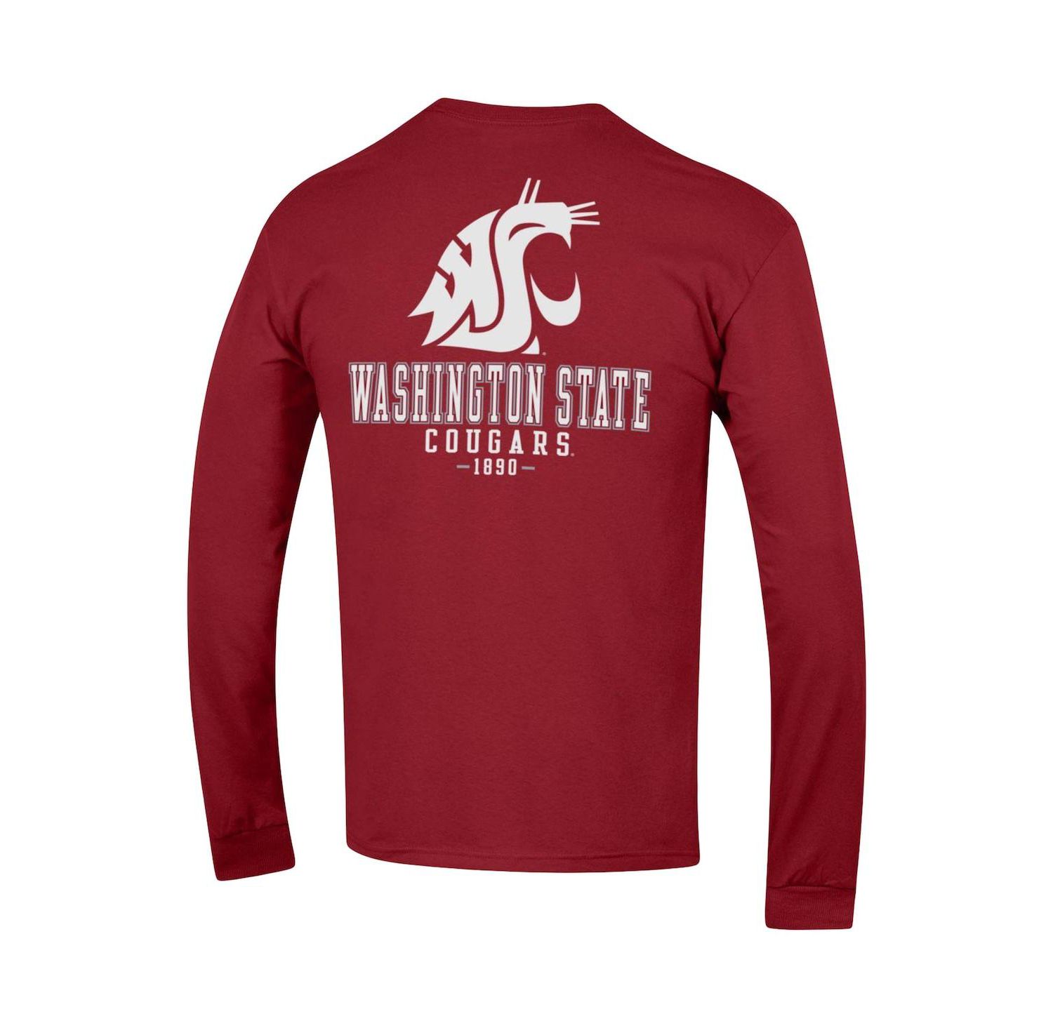 Men's Crimson Washington State Cougars Team Stack Long Sleeve T-shirt