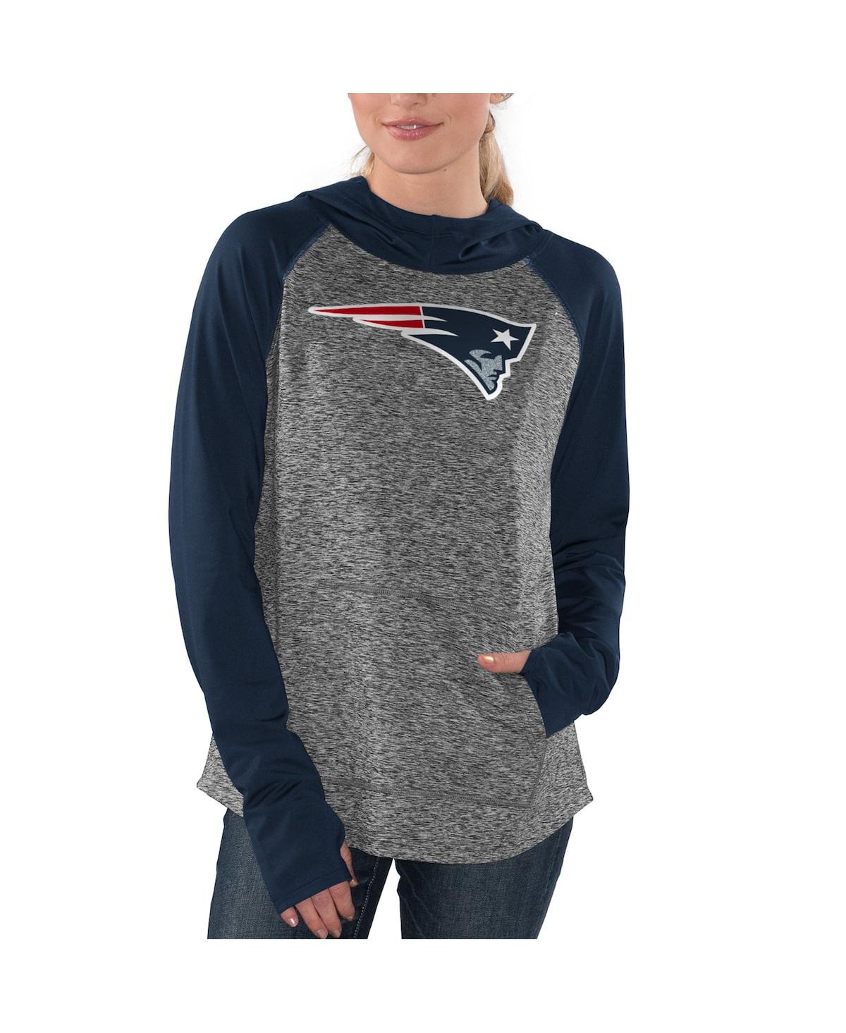 Shop G-iii 4her By Carl Banks Women's  Heathered Gray, Navy New England Patriots Championship Ring Pullove In Heathered Gray,navy