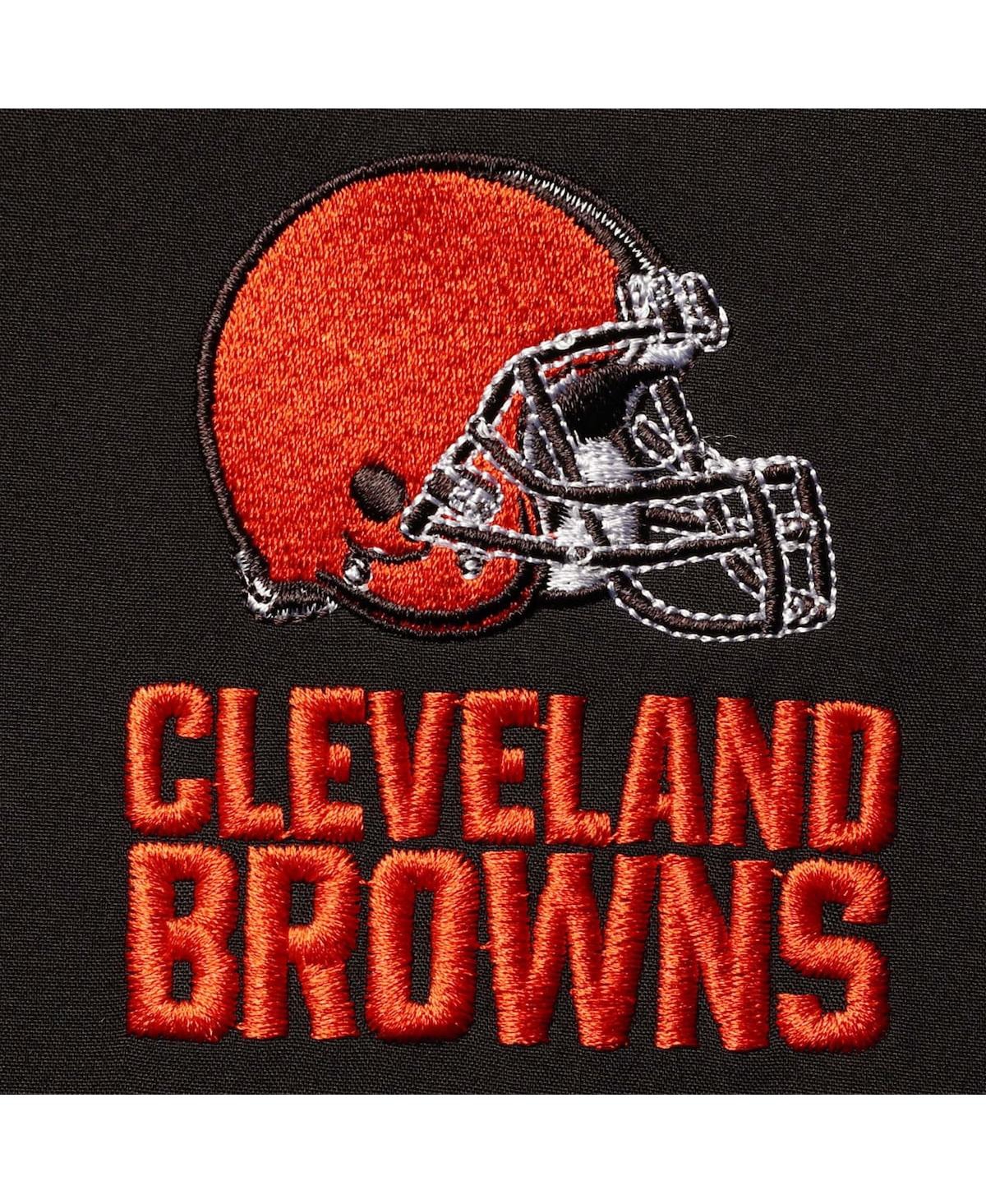 DUNBROOKE MEN'S DUNBROOKE BLACK AND GRAY CLEVELAND BROWNS BIG AND TALL ALPHA FULL-ZIP HOODIE JACKET 