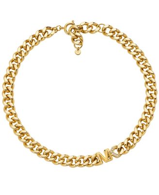 Michael Kors Women's Statement Link Necklace 14K Gold Plated Brass with ...