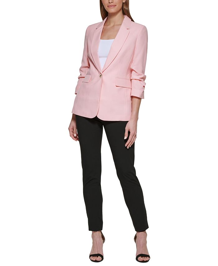 DKNY Women s Madison Ruched Sleeve Jacket Macy s