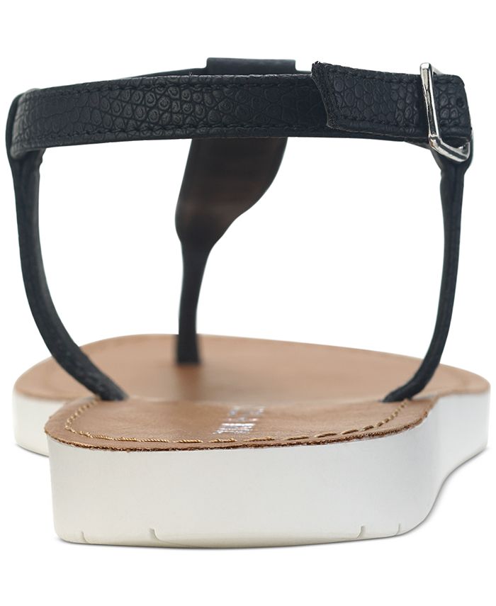 Sun + Stone Kristi T-Strap Flat Sandals, Created for Macy's - Macy's