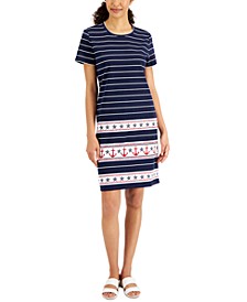 Women's Anchors Away Striped Printed Dress, Created for Macy's