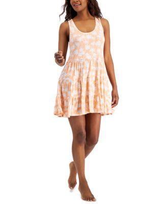Photo 1 of SIZE X SMALL - Jenni Women's Printed Sleeveless Tiered Chemise, Created for Macy's