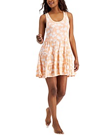 Women's Printed Sleeveless Tiered Chemise, Created for Macy's