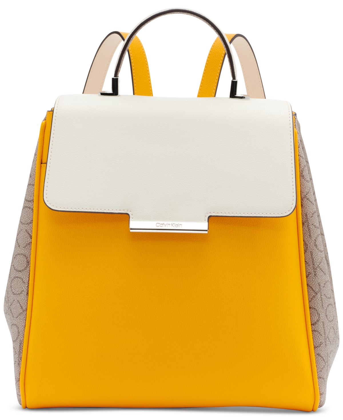 Calvin Klein Nolan Backpack In Mango/ Almond Taupe | ModeSens