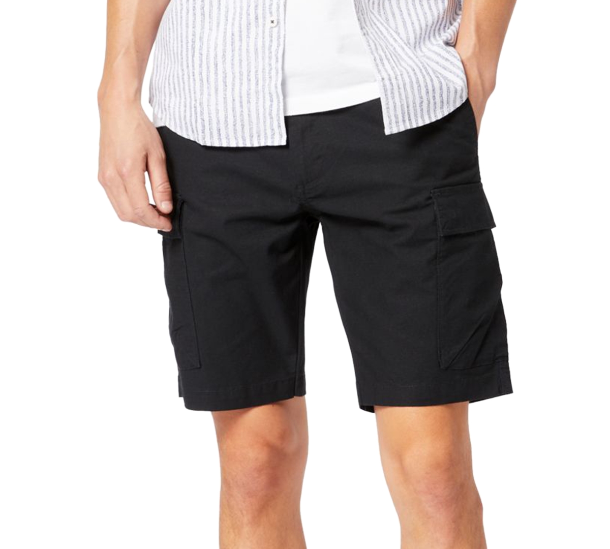 Shop Dockers Men's Big & Tall Straight-fit Smart 360 Tech Stretch 9" Cargo Shorts In Mineral Black