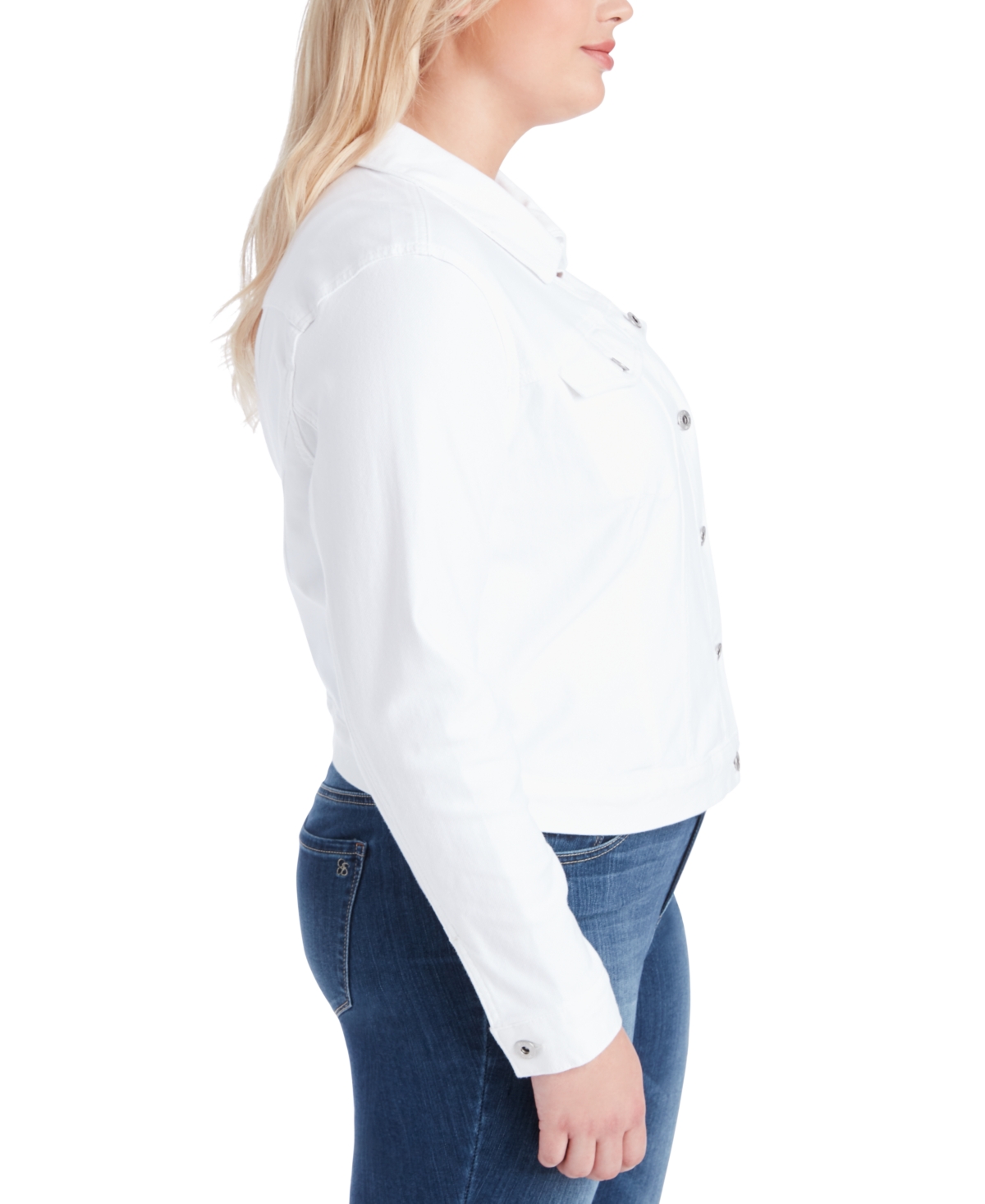 Jessica Simpson Trendy Plus Size Pixie Long Sleeve Denim Jacket