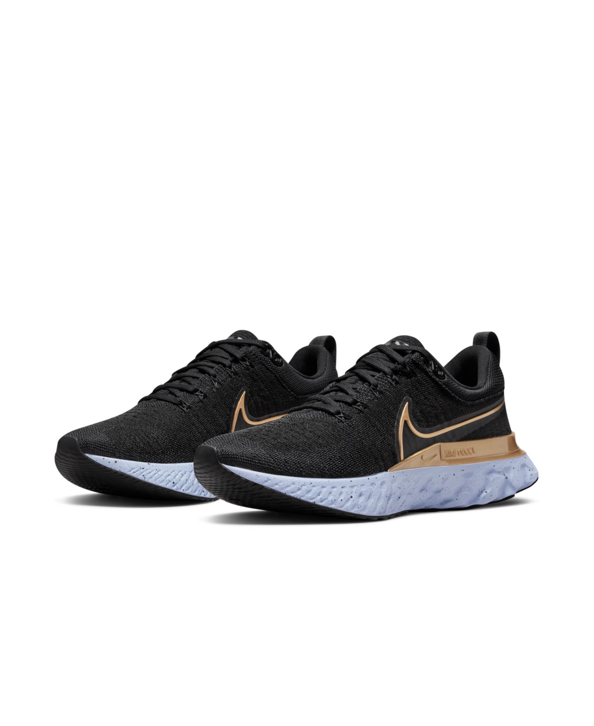 Shop Nike Women's React Infinity Run Flyknit 2 Running Sneakers From Finish Line In Black,m Gold-tone