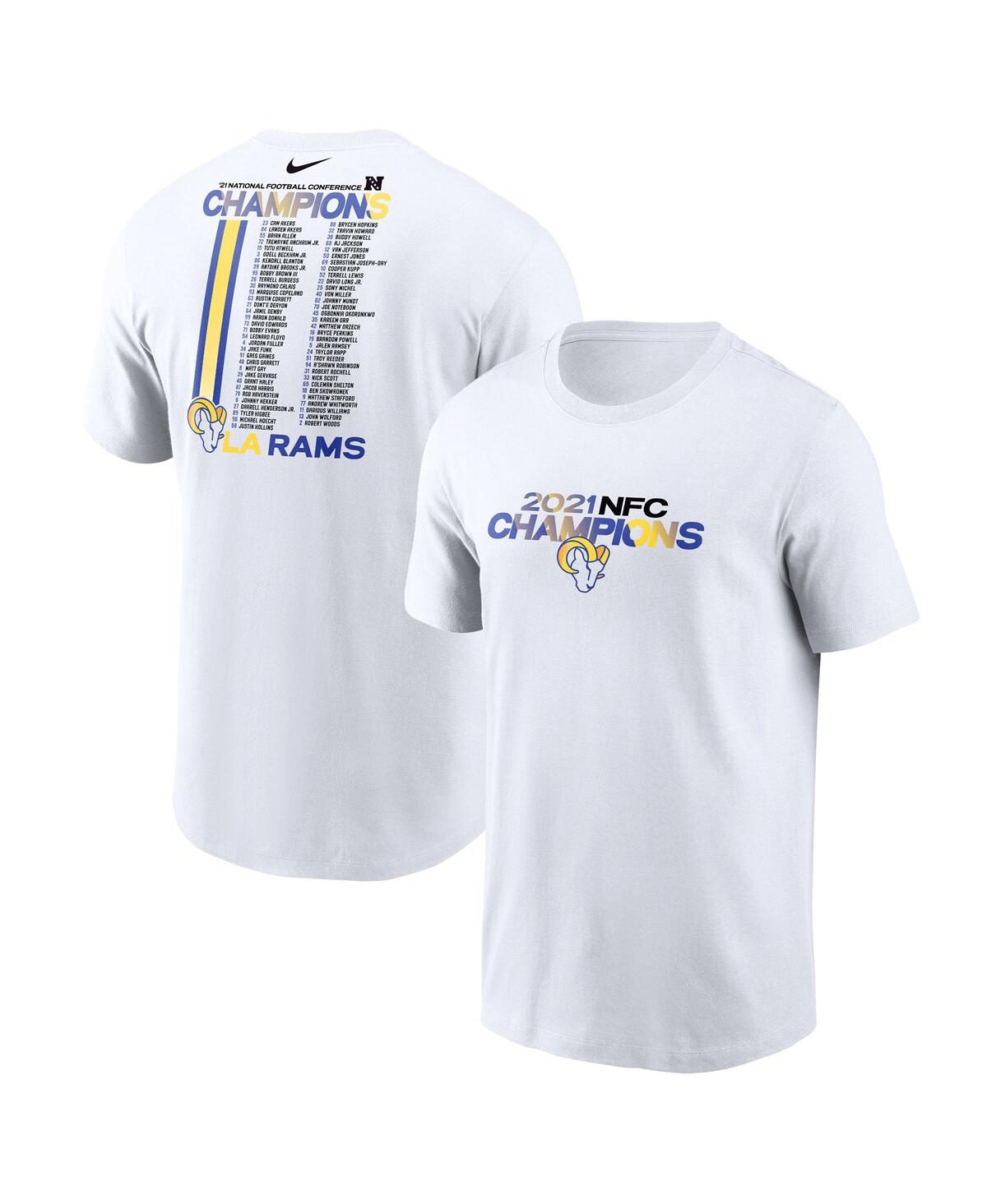 Men's NikeLos Angeles Rams 2021 Nfc Champions Roster T-shirt - White