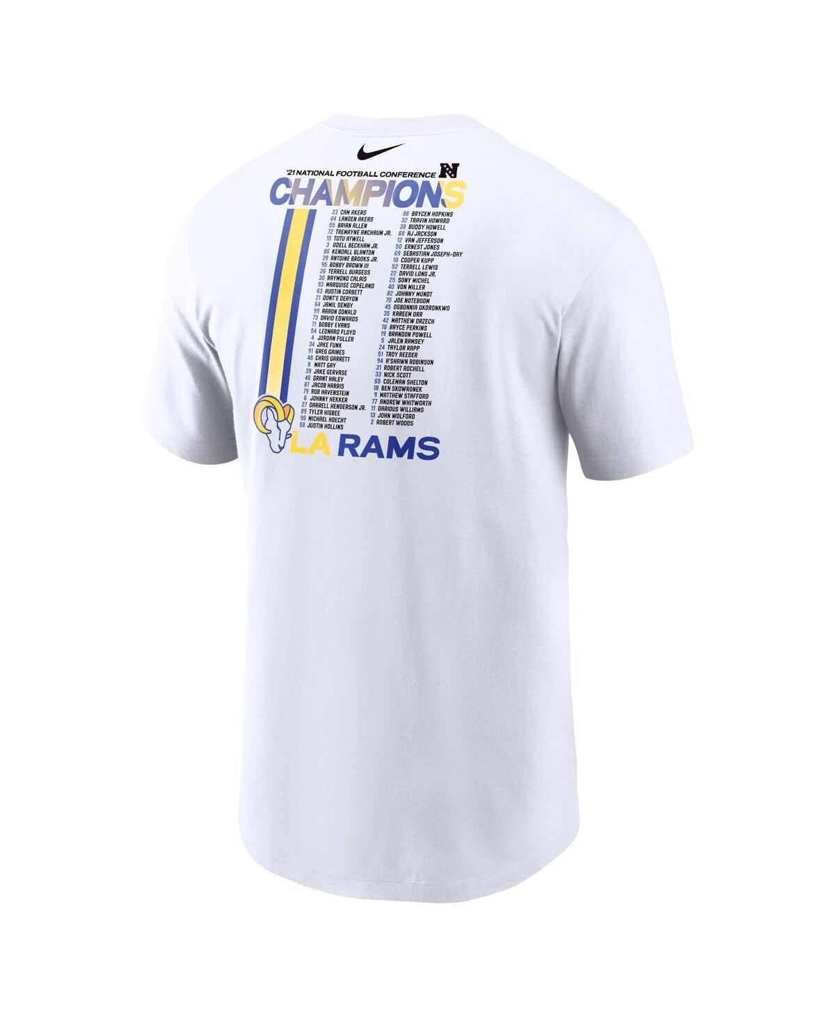 Men's NikeLos Angeles Rams 2021 Nfc Champions Roster T-shirt - White
