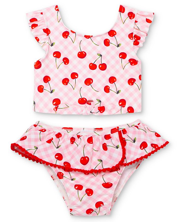 Little Me Baby Girls 2-Pc. Cherry Swimsuit - Macy's