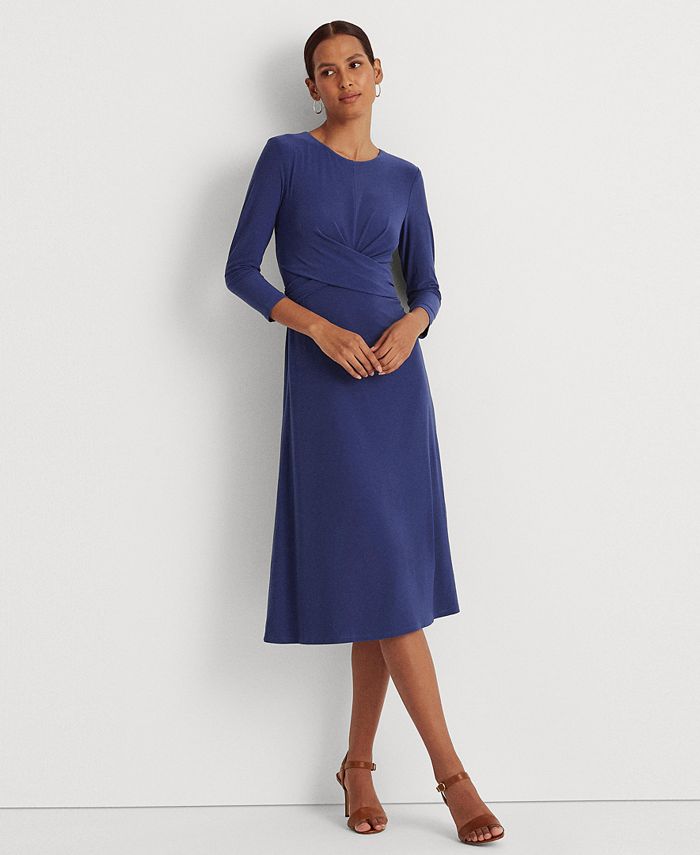 Lauren Ralph Lauren Three-Quarter-Sleeve Jersey Dress & Reviews - Dresses -  Women - Macy's