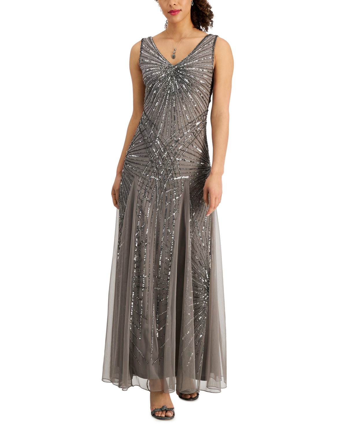 J kara embellished gown top
