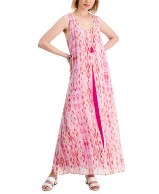 JM Collection - Women's Printed Chiffon-Overlay Maxi Dress, Created for Macy's