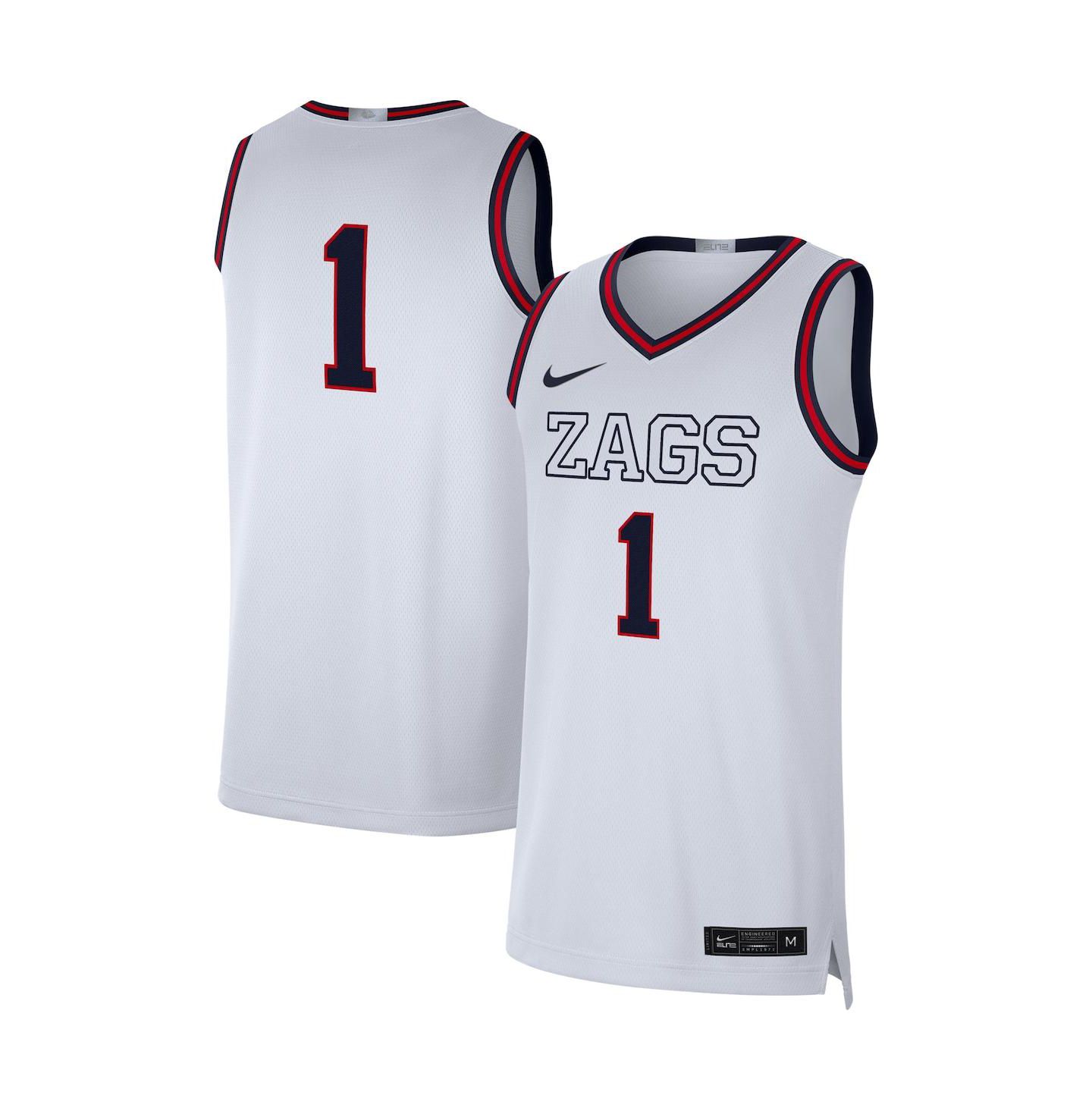 Мужской топ Nike White Gonzaga Bulldogs Limited Basketball Jersey — фото 1
