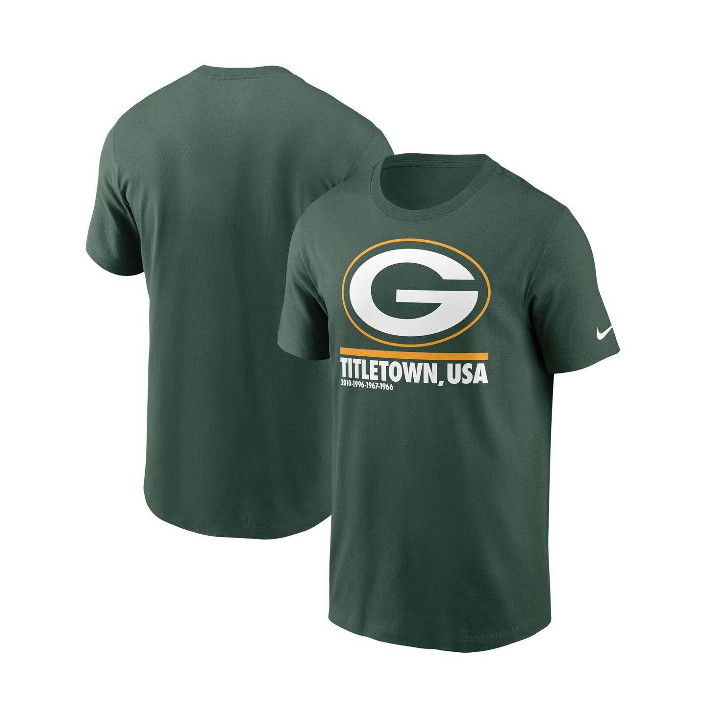 Мужская футболка Nike Green Green Bay Packers Hometown Collection Title Town — фото 1