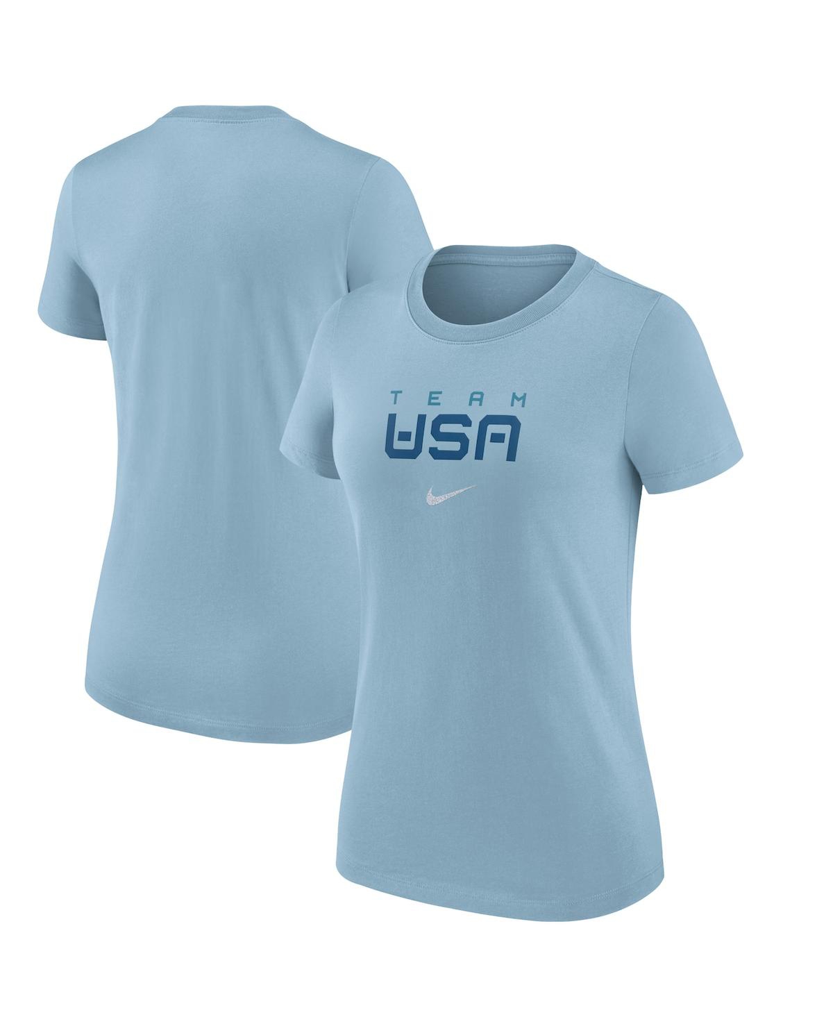 Nike Women's Light Blue Team Usa Stack Graphic T-shirt | ModeSens