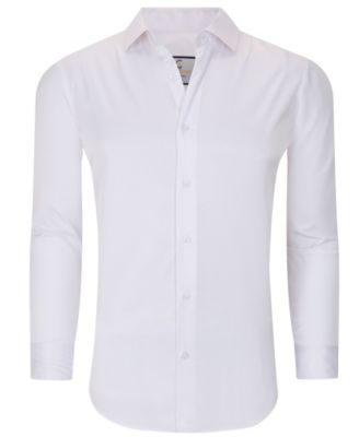 Men's Solid Slim Fit Wrinkle Free Stretch Long Sleeve Button Down Shirt