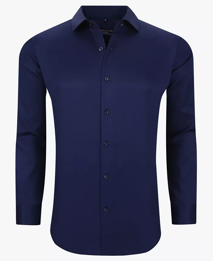 Men's Solid Slim Fit Wrinkle Free Stretch Long Sleeve Button Down Shirt - thumbnail 6