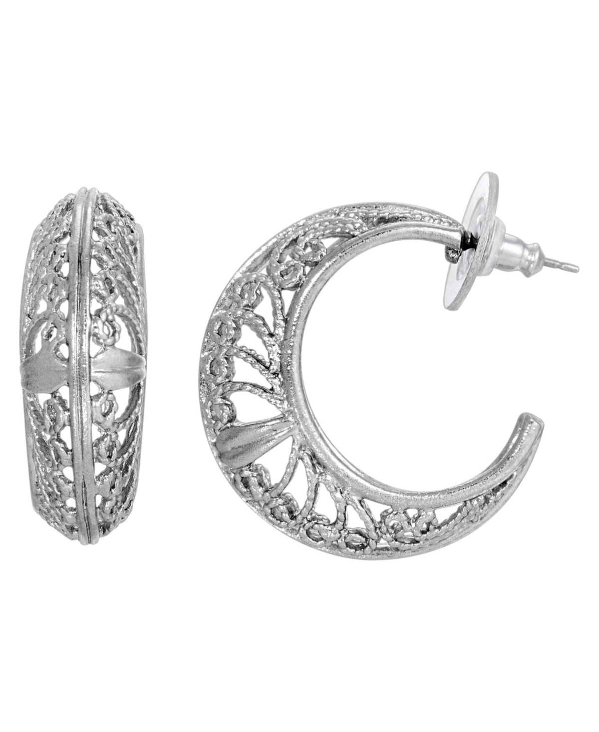 2028 Women's Filigree Hoop Earrings In Beige